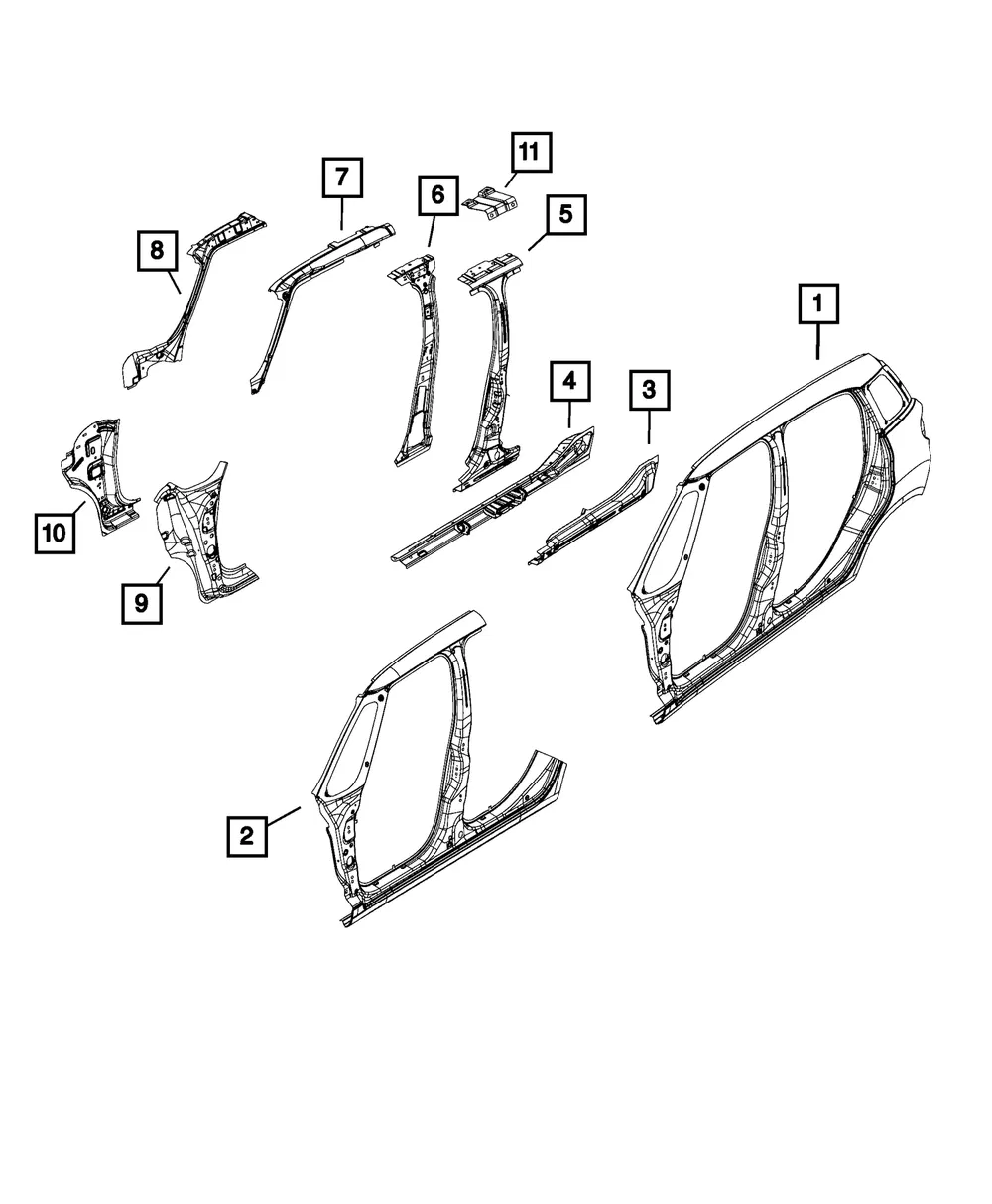 B-Pillar Bracket, Left - Mopar (68201867aa)