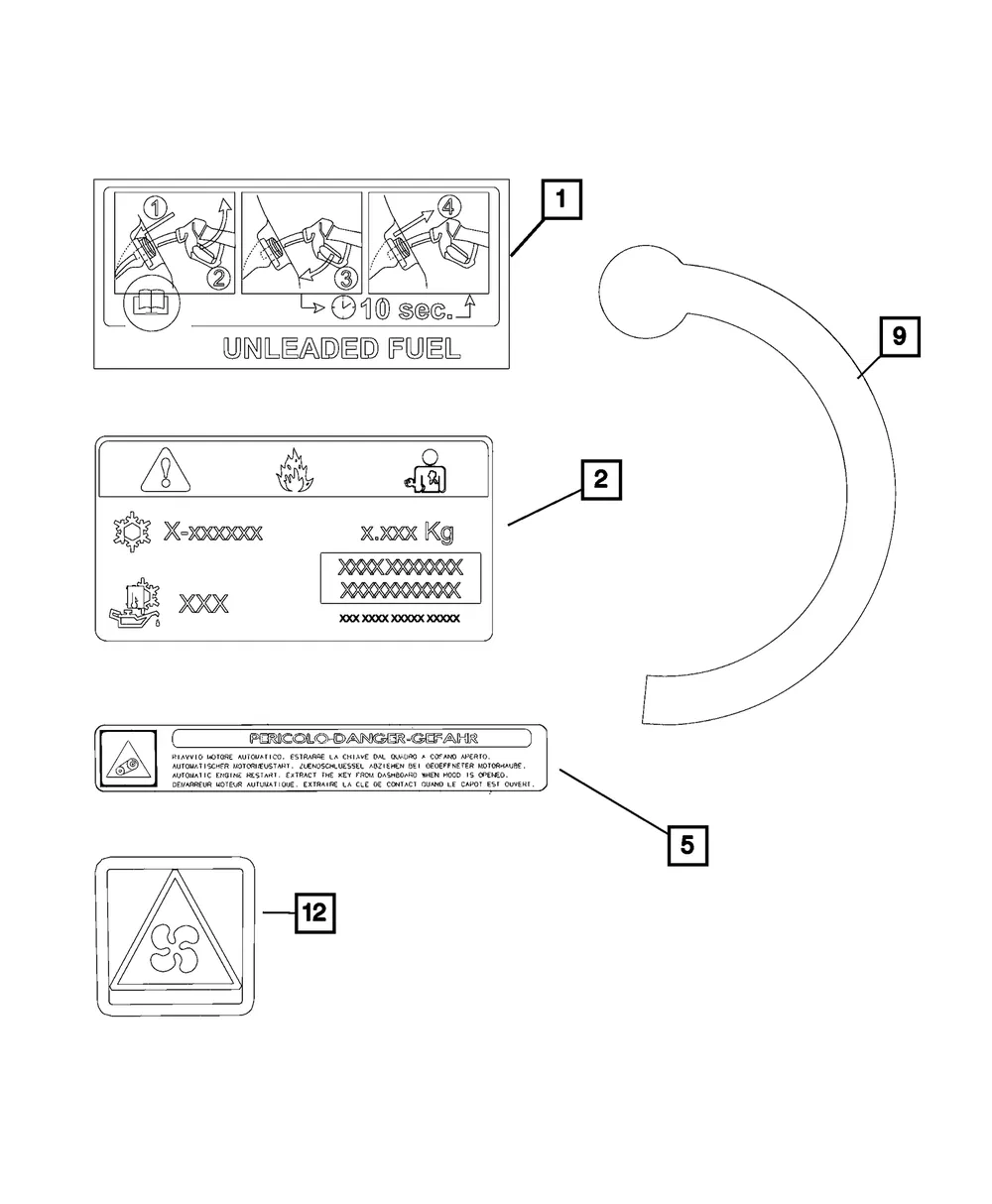 Fan Caution Label - Mopar (68202139aa)