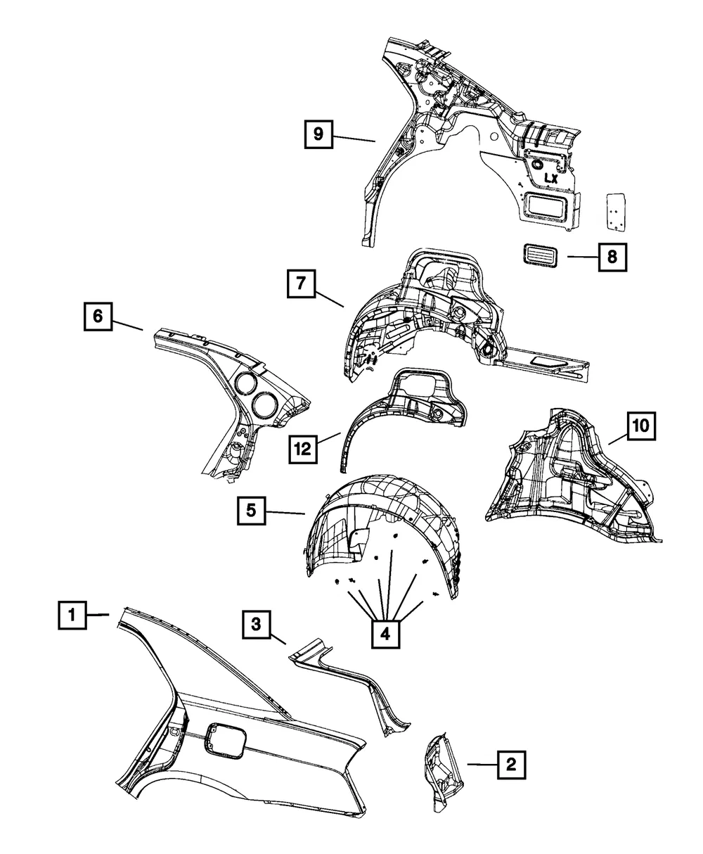 Splash Shield - Driver's Side (LH) - Mopar (68205935AE) - view 8