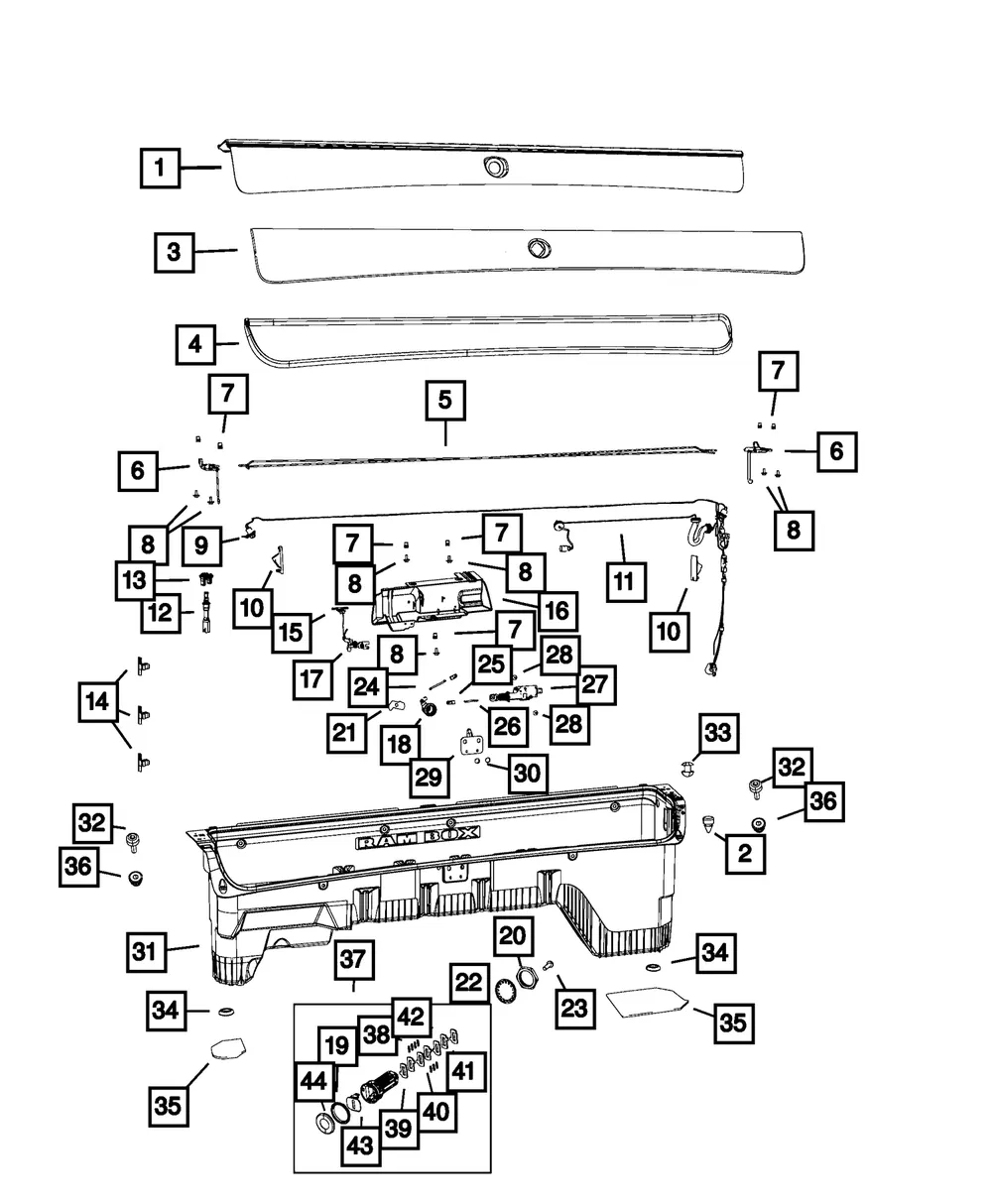 Storage Bin Bumper - Mopar (68206058aa)