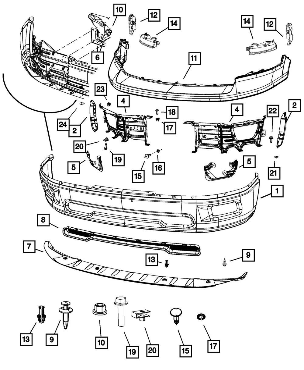 Front Bumper - Mopar (68206067aa)