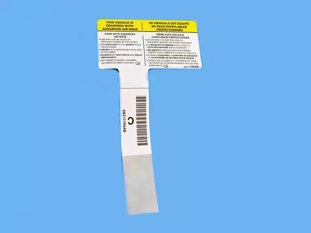 Air Bag Warning Label - Mopar (68211196ab)
