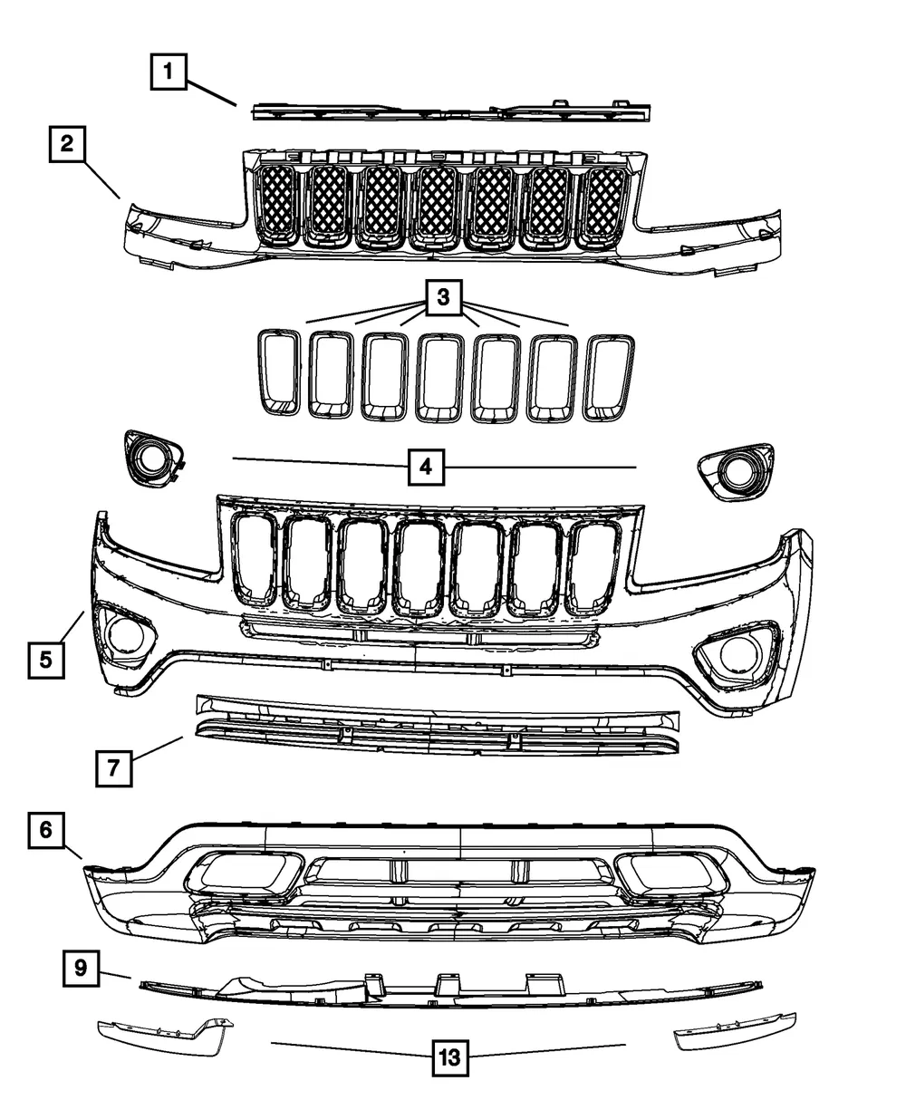 Front Bumper Fascia Foam - Mopar (68213195aa)