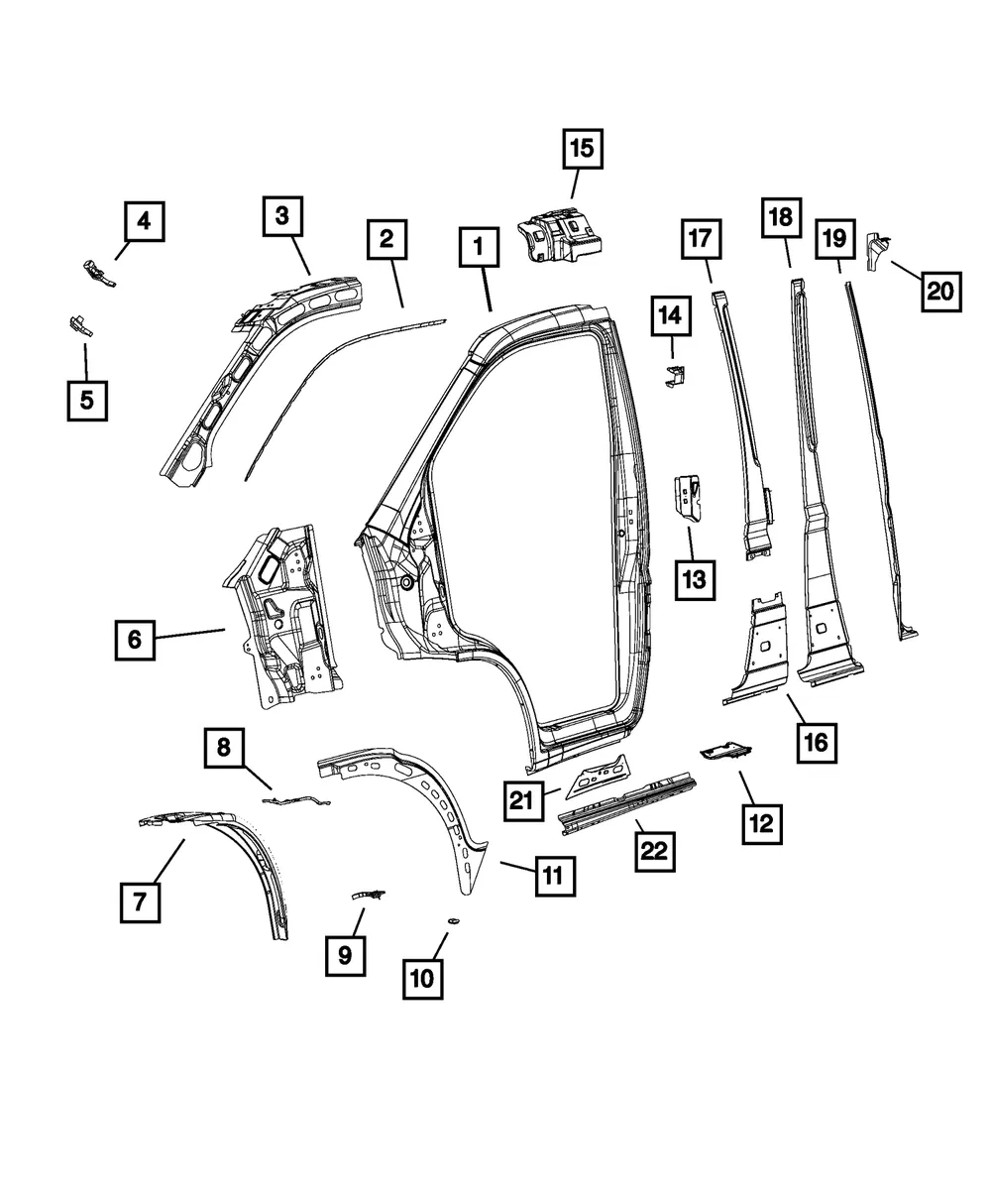 B Pillar Outer Panel - Mopar (68214162aa)