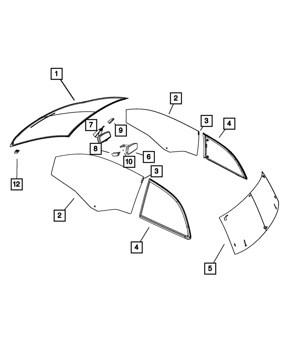 Shipping Assembly - 30 Lite Glass Windshield - Mopar (68223698AB)