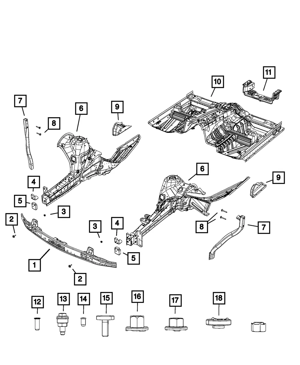Front Bumper Beam - Mopar (68227140AC) - view 7