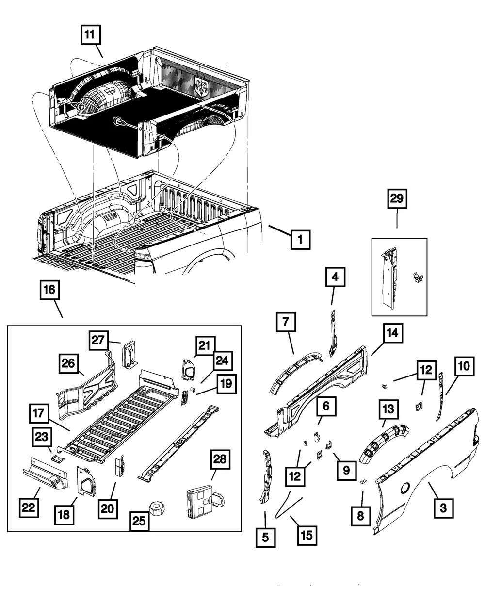 Tailgate Hinge Reinforcement, Left - Mopar (68234327AA) - view 8