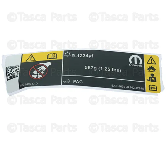 Air Conditioning System Label - Mopar (68234971AD)