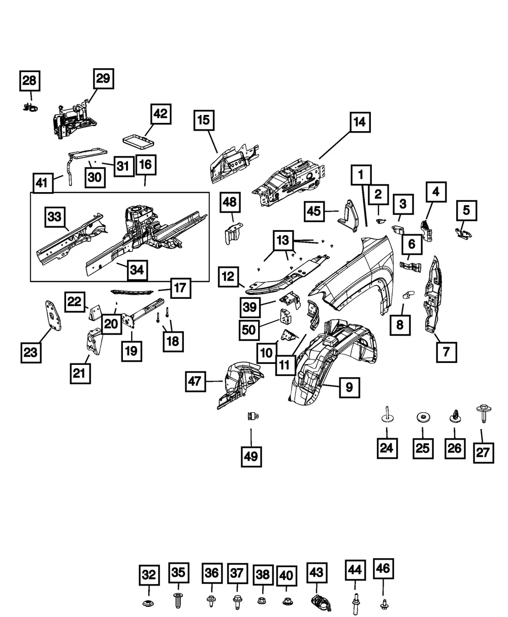 Fender Bracket, Left - Mopar (68242533AA)