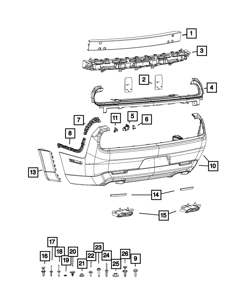 Rear Bumper Bracket, Right - Mopar (68243236AA) - view 5