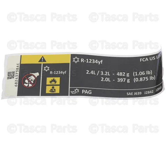 Air Conditioning System Label - Mopar (68243738AC)