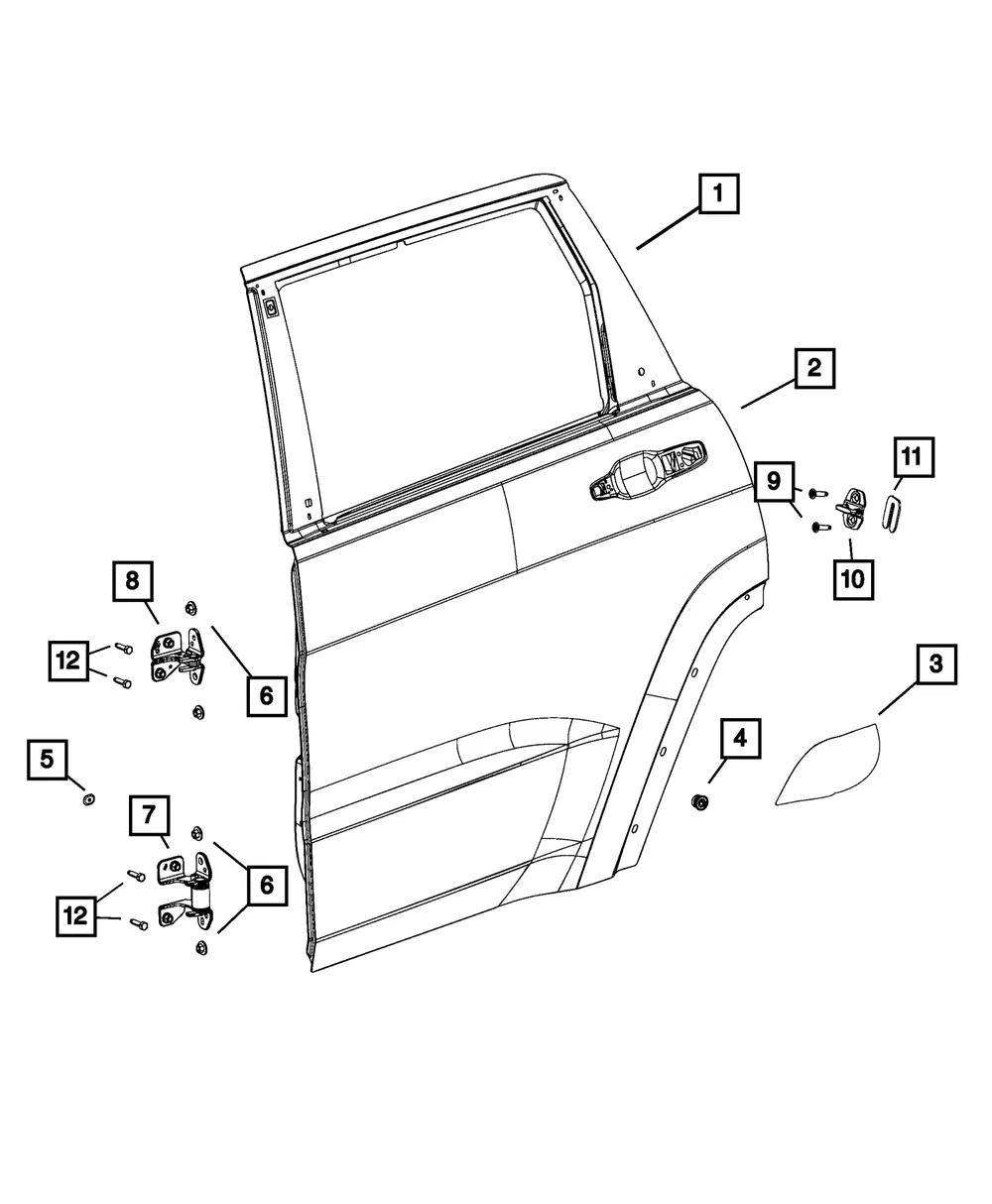Rear Door Outer Repair Panel, Right - Mopar (68258514ac)
