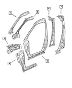 B-Pillar Reinforcement, Left - Mopar (68259303AA) - view 12