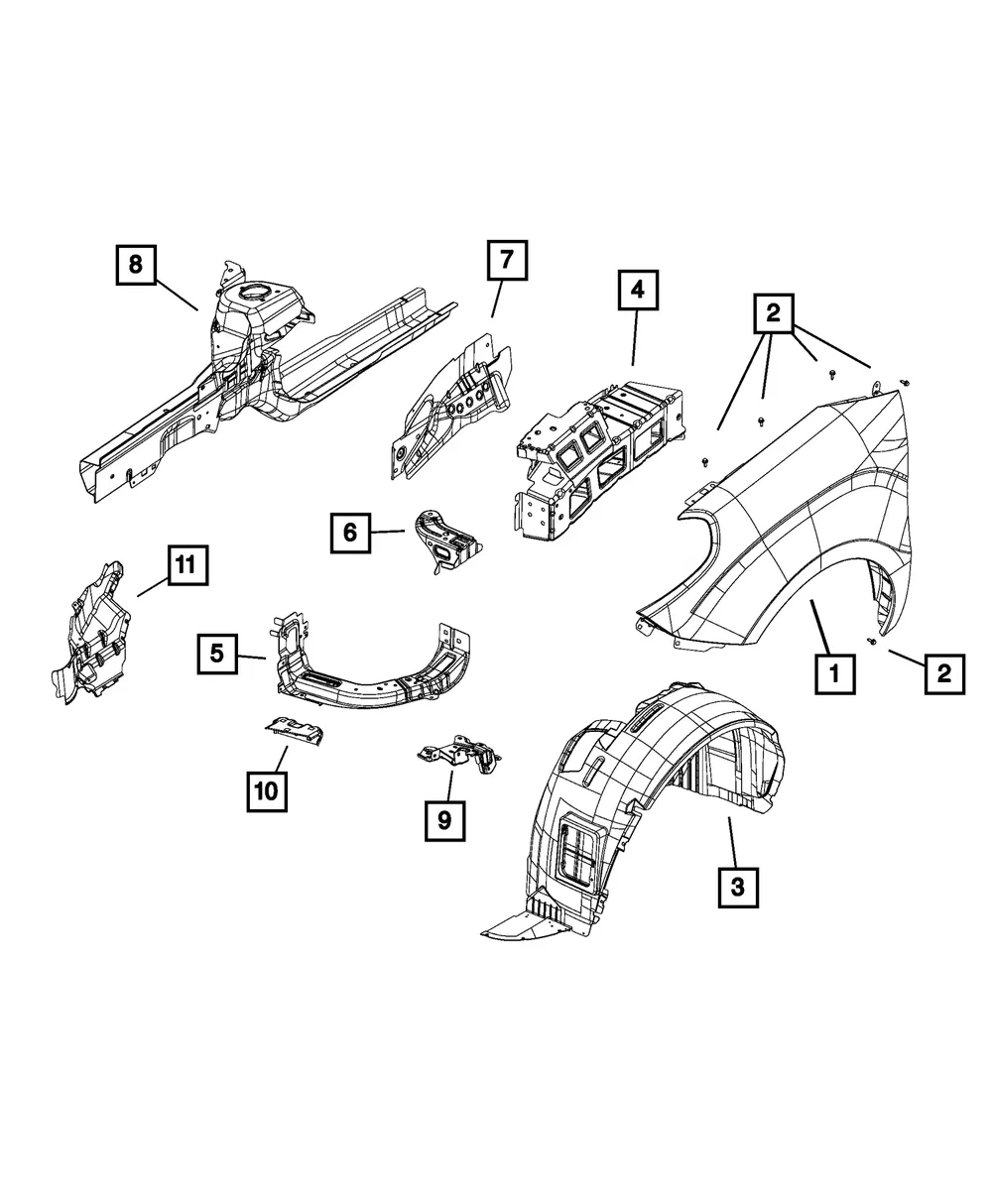 Fender - Driver's Side (LH) - Mopar (68259336AA) - view 9