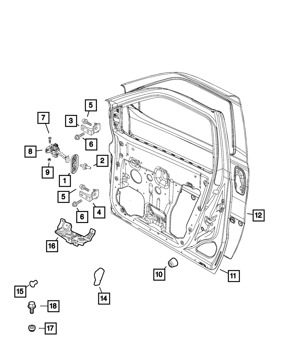 Door Inside Bracket, Left - Mopar (68261846AA) - view 9