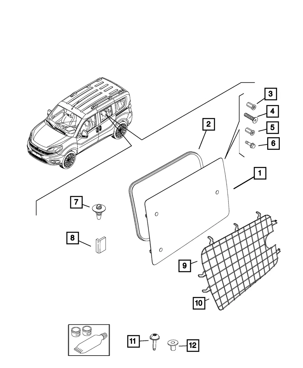 Glass - Passenger Side (RH) - Mopar (68261909AA)