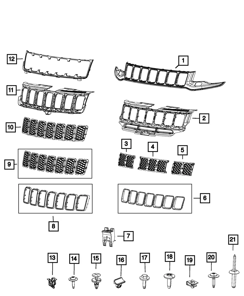 Texture Grille, Right - Mopar (68264285AA) - view 7