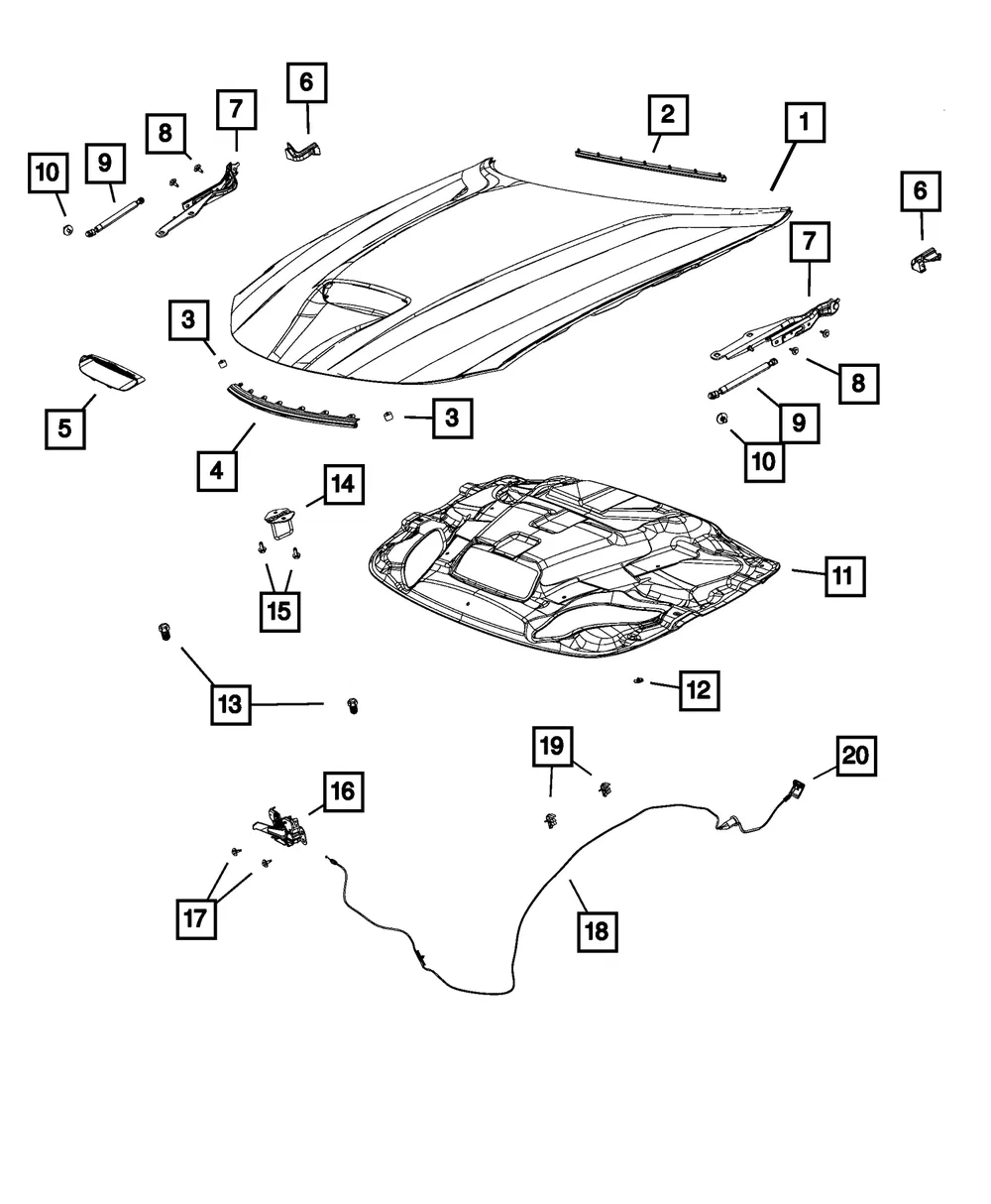 Hood - Mopar (68265427AE) - view 4