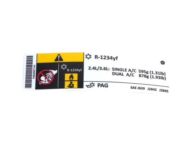 Air Conditioning System Label - Mopar (68266971AA)