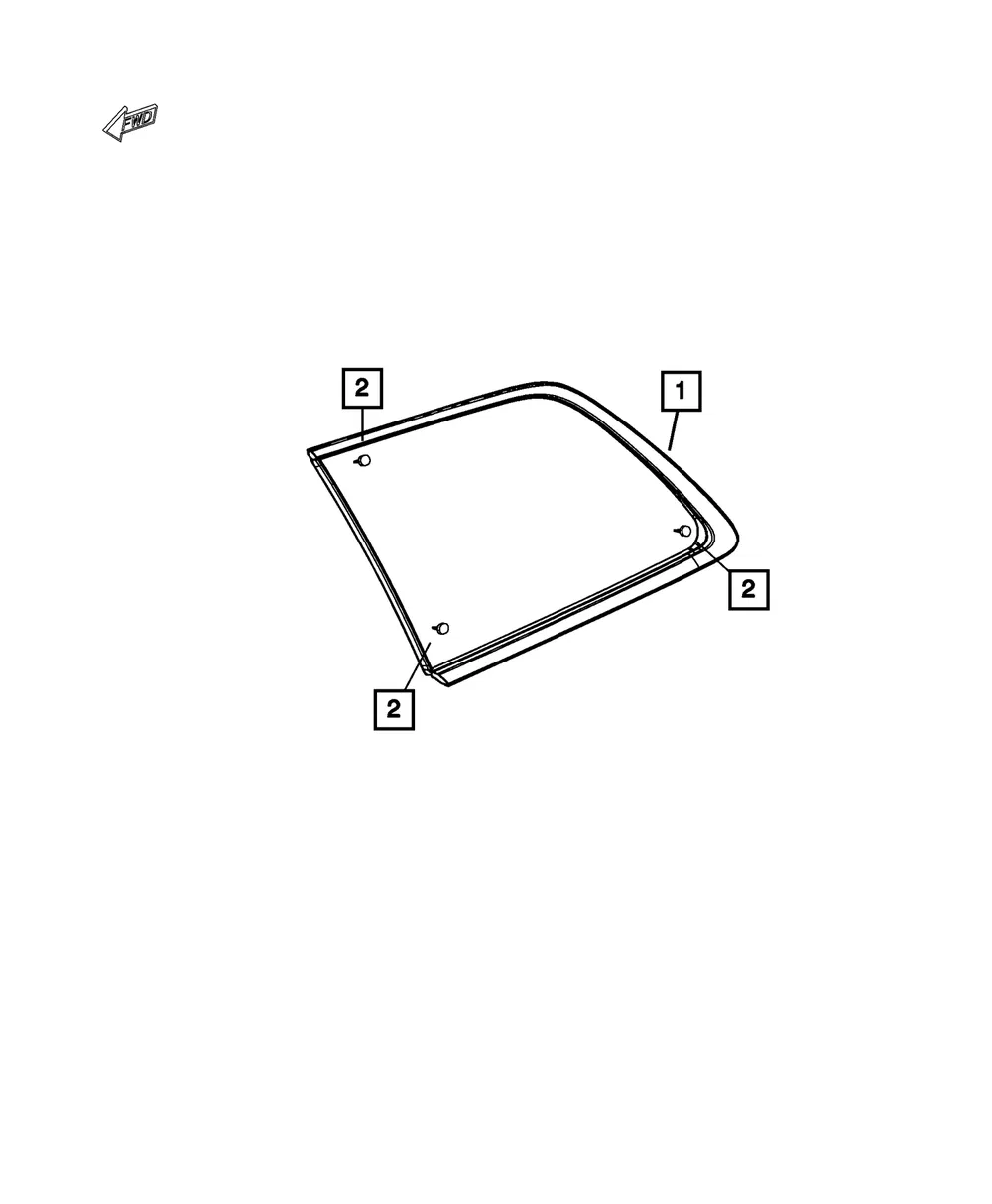 Quarter Window Glass, Left - Mopar (68266983ab)