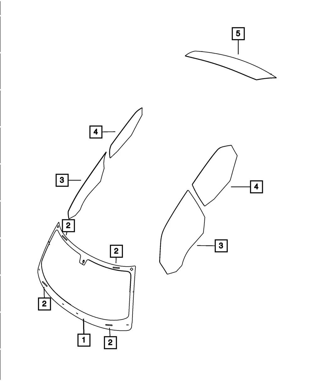 Shipping Assembly - 30 Lite Glass Windshield - Mopar (68269889aa)
