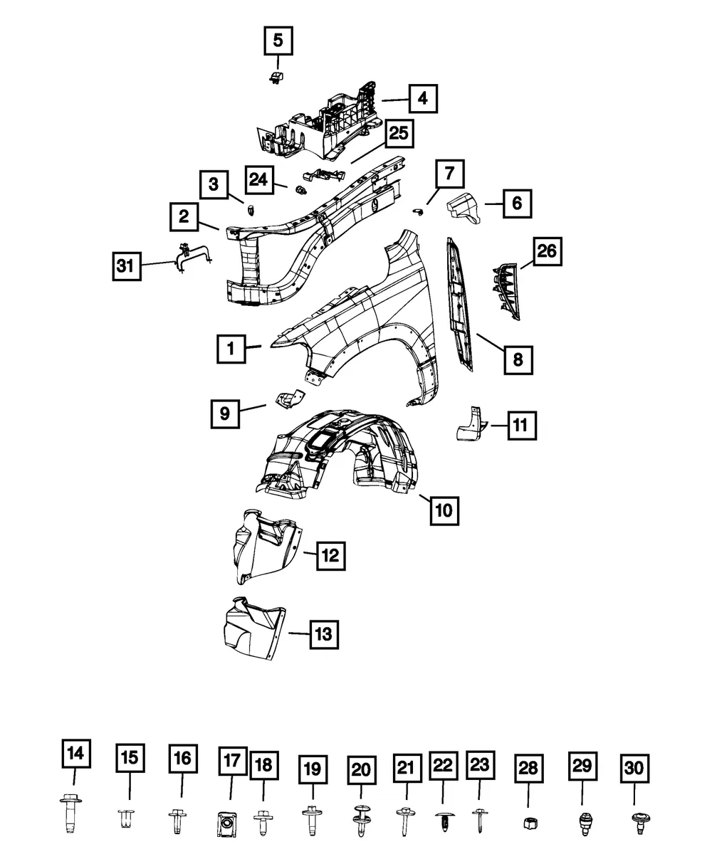 Fender Liner - Driver's Side (LH) - Mopar (68275897AE) - view 3
