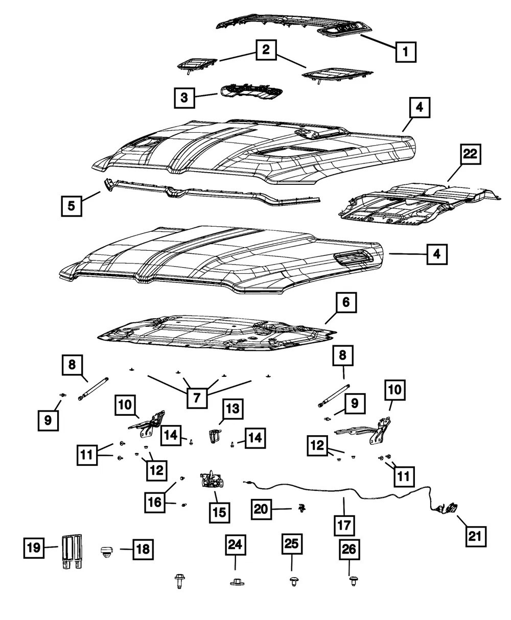 Hood - Mopar (68276297AD) - view 4