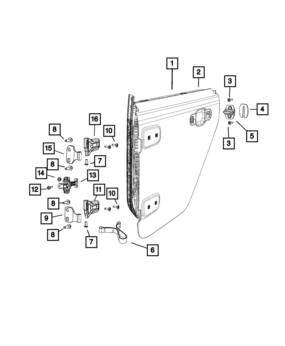 Rear Half Door Outer Panel, Left - Mopar (68282843aa)