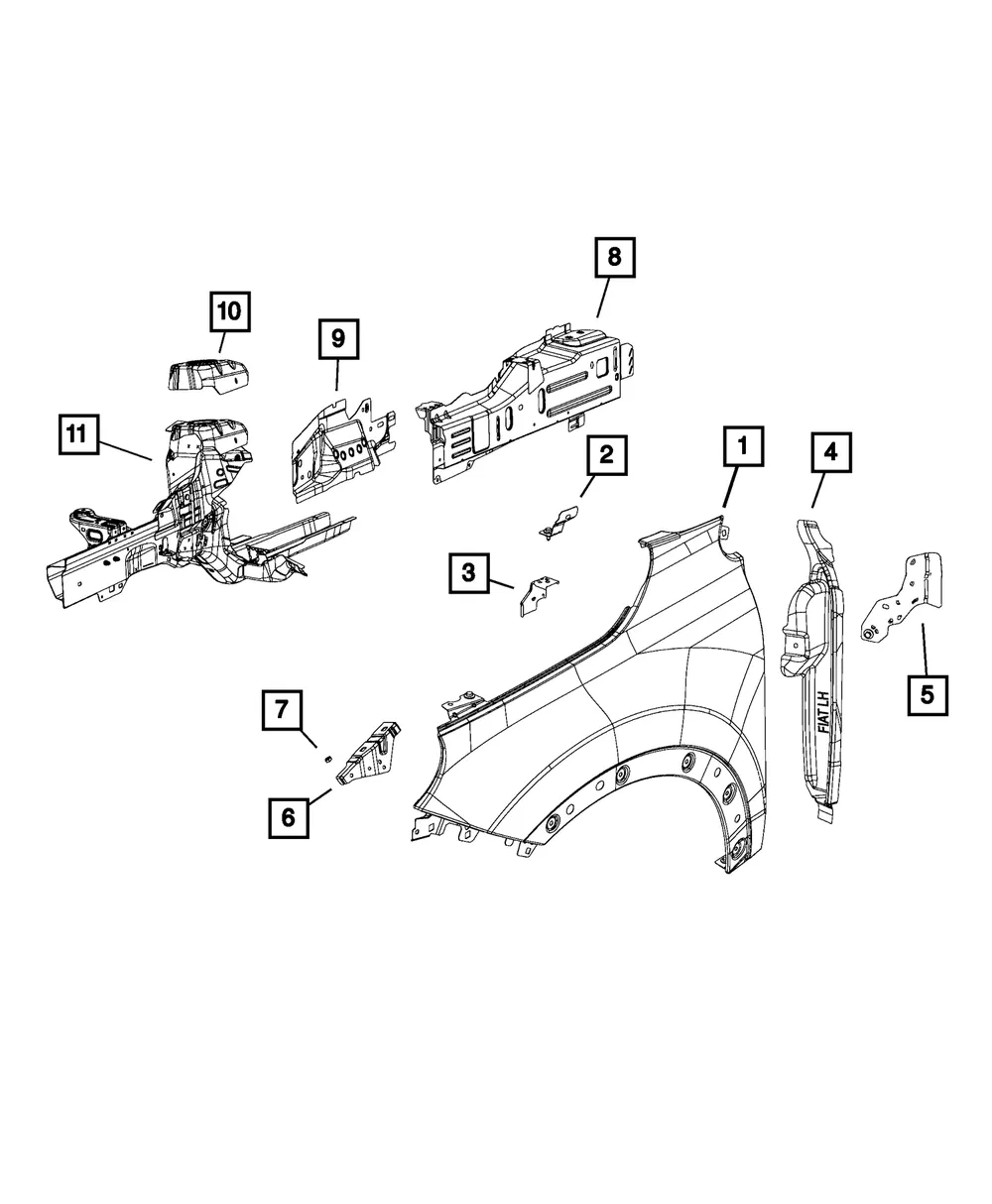 Fender Mounting Front Bracket, Left - Mopar (68286188AA) - view 6
