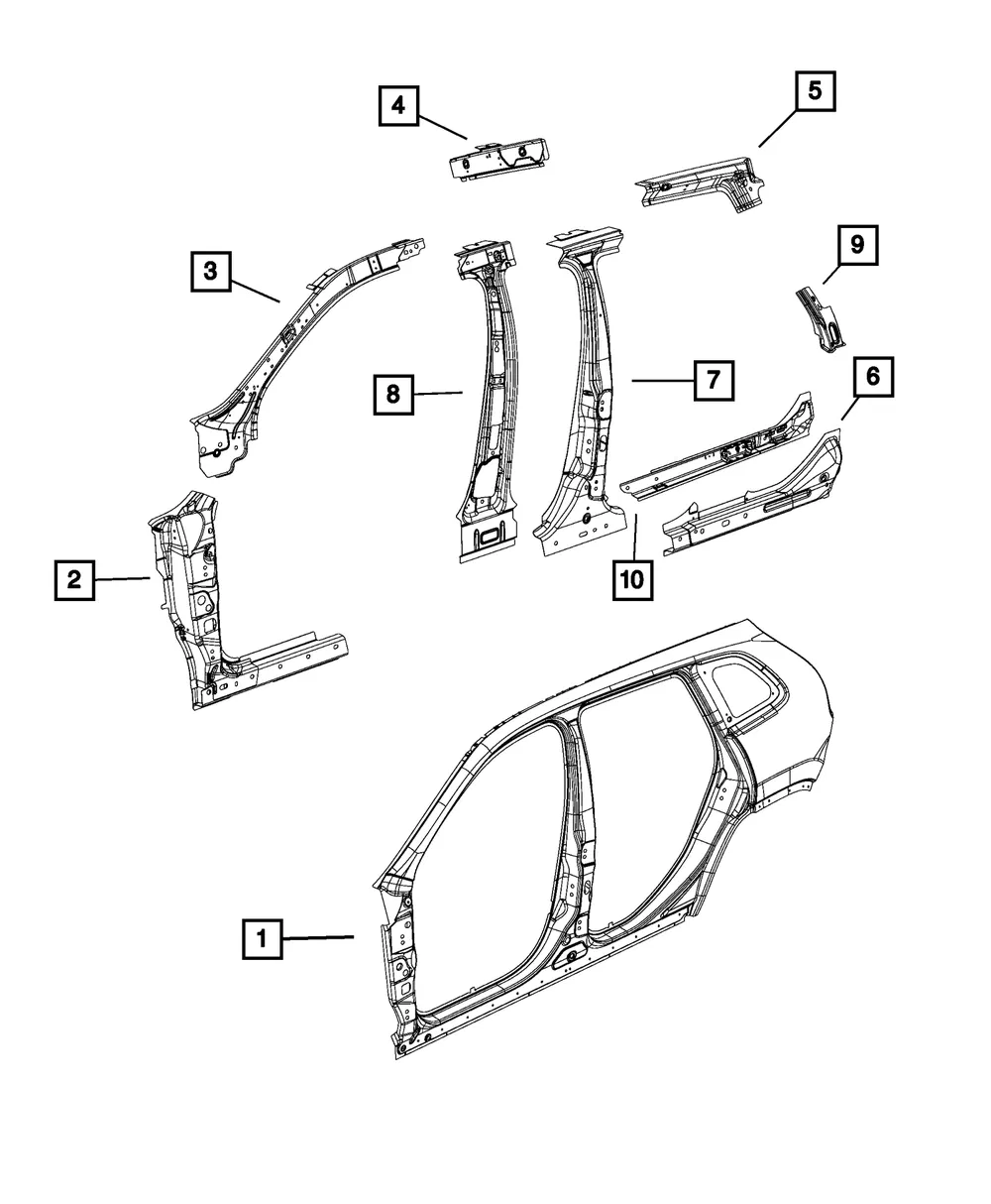 A-Pillar Reinforcement, Left Outer - Mopar (68289699aa)