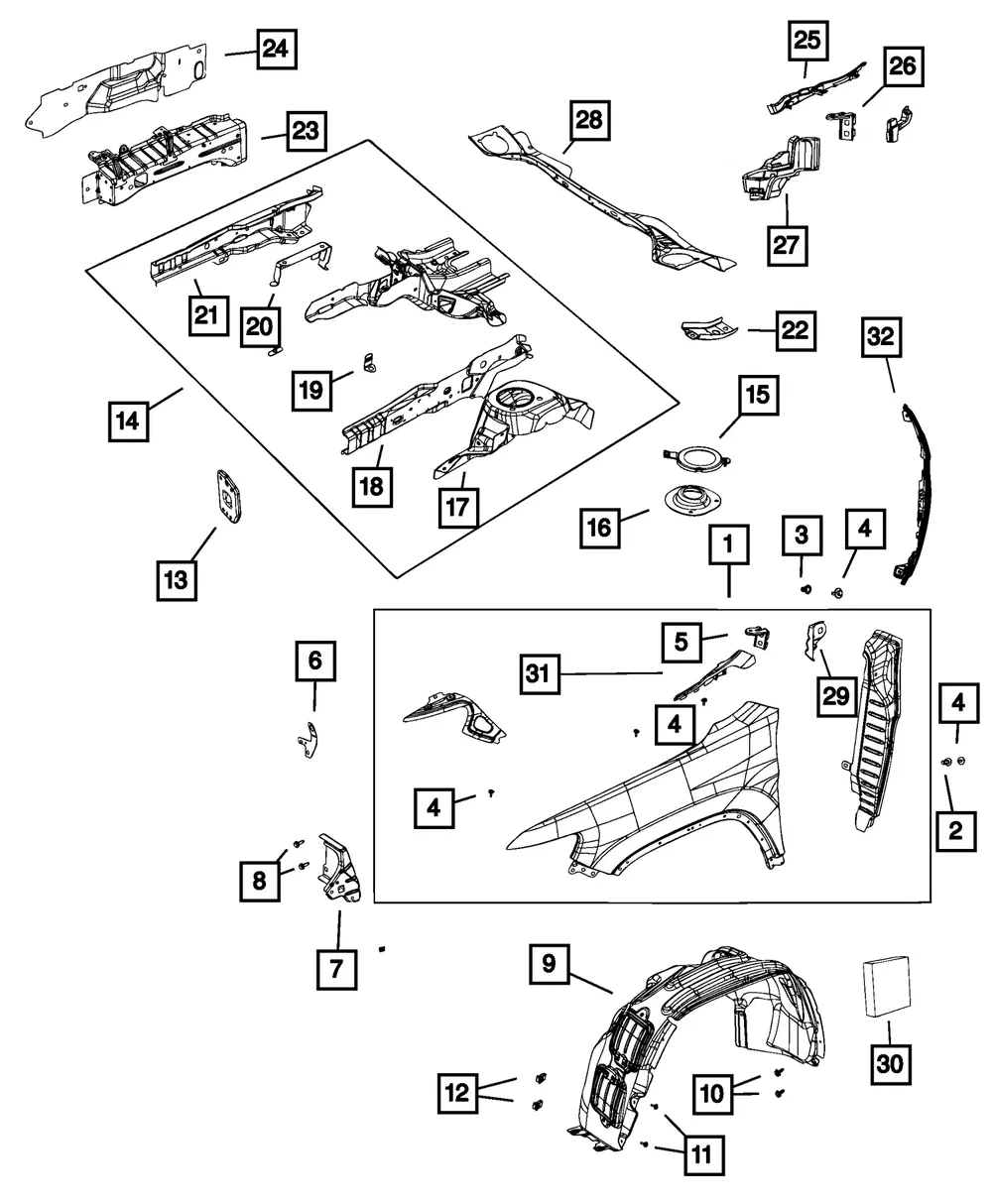 Fender Bracket, Left - Mopar (68290449aa)