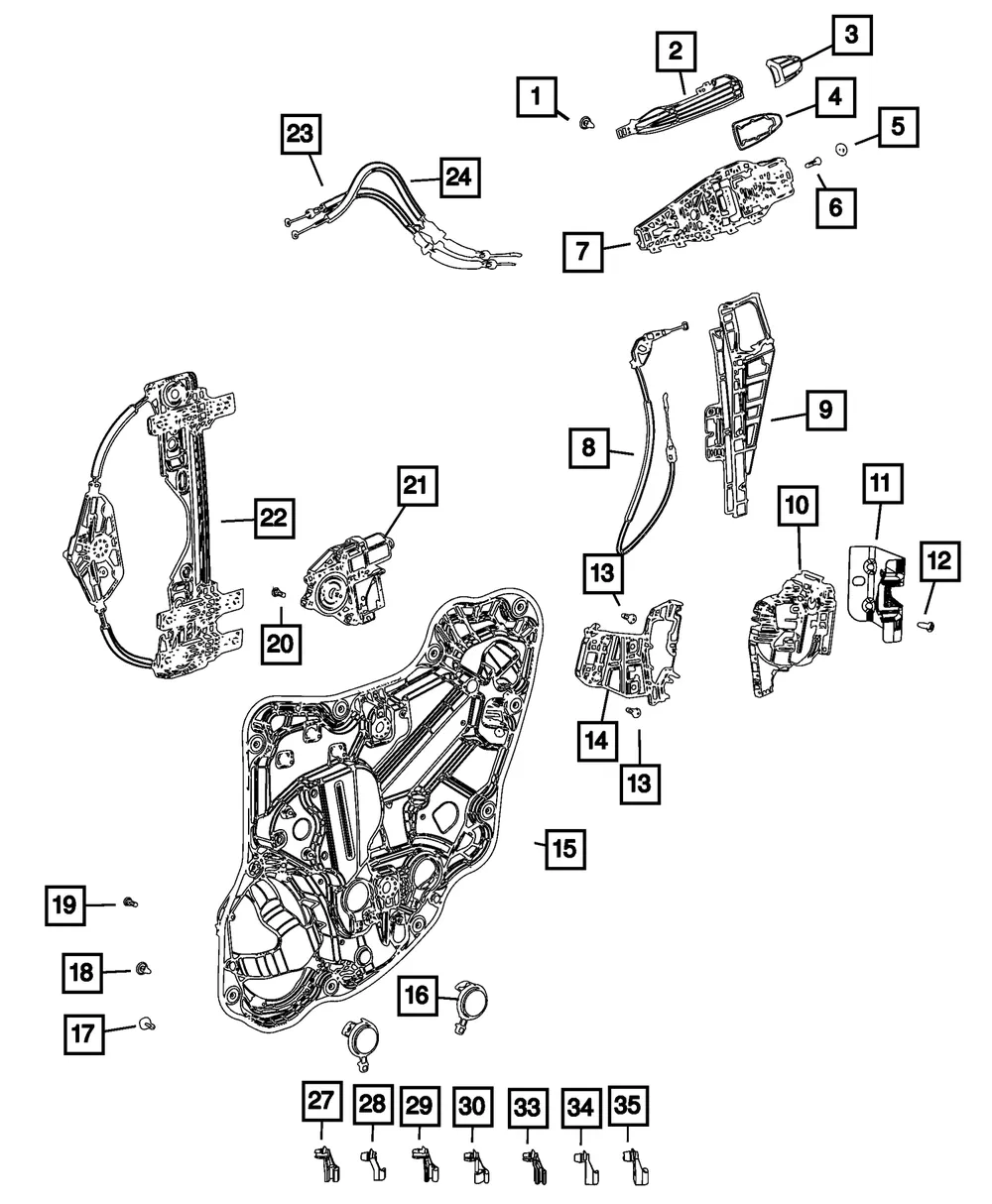 Inside Handle To Latch Cable, Right - Mopar (68292085aa)
