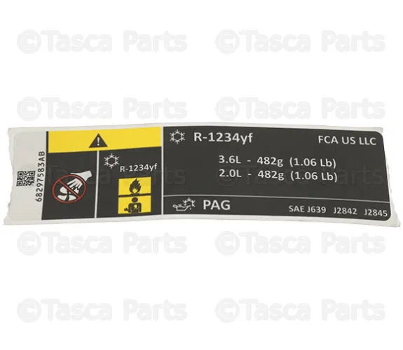 Air Conditioning System Label - Mopar (68297583AB)