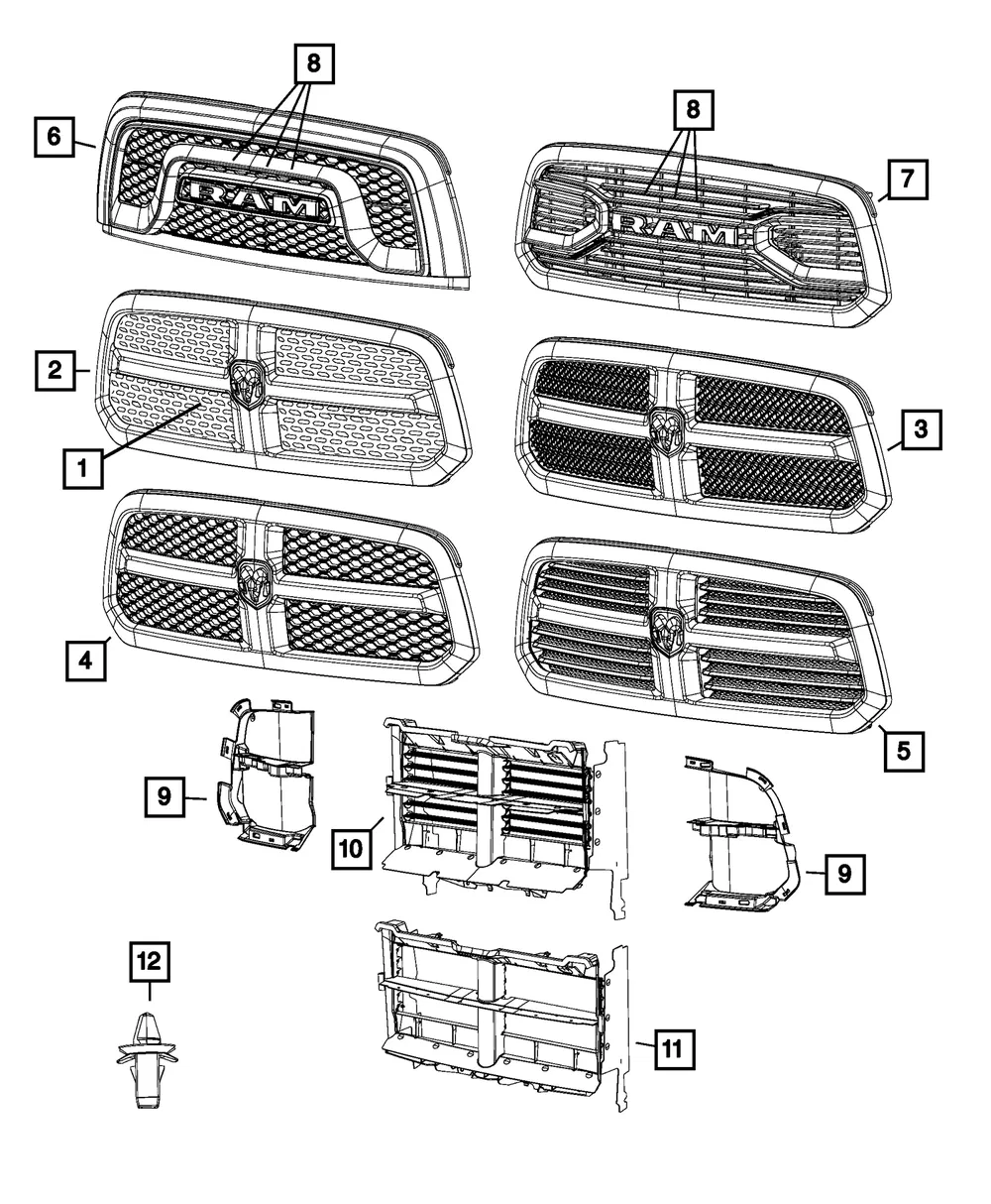 Active Shutter Grille - Mopar (68297699ab)