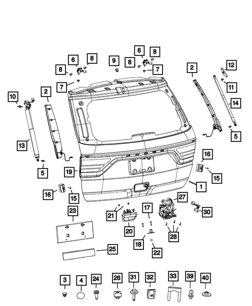 Lift-Gate Hinge - Mopar (68299174AA) - view 5