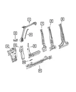 B Pillar Inner Panel, Left - Mopar (68302791ag) - view 14