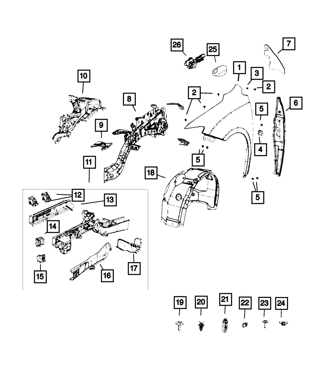 Apron Reinforced - Passenger Side (RH) - Mopar (68303500AB)