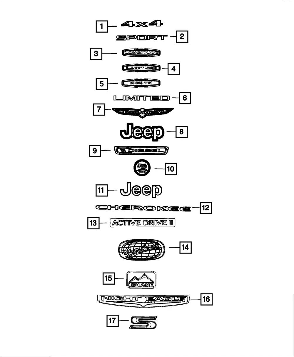 Nameplate - Driver's Side (LH) - Mopar (68305571AA)