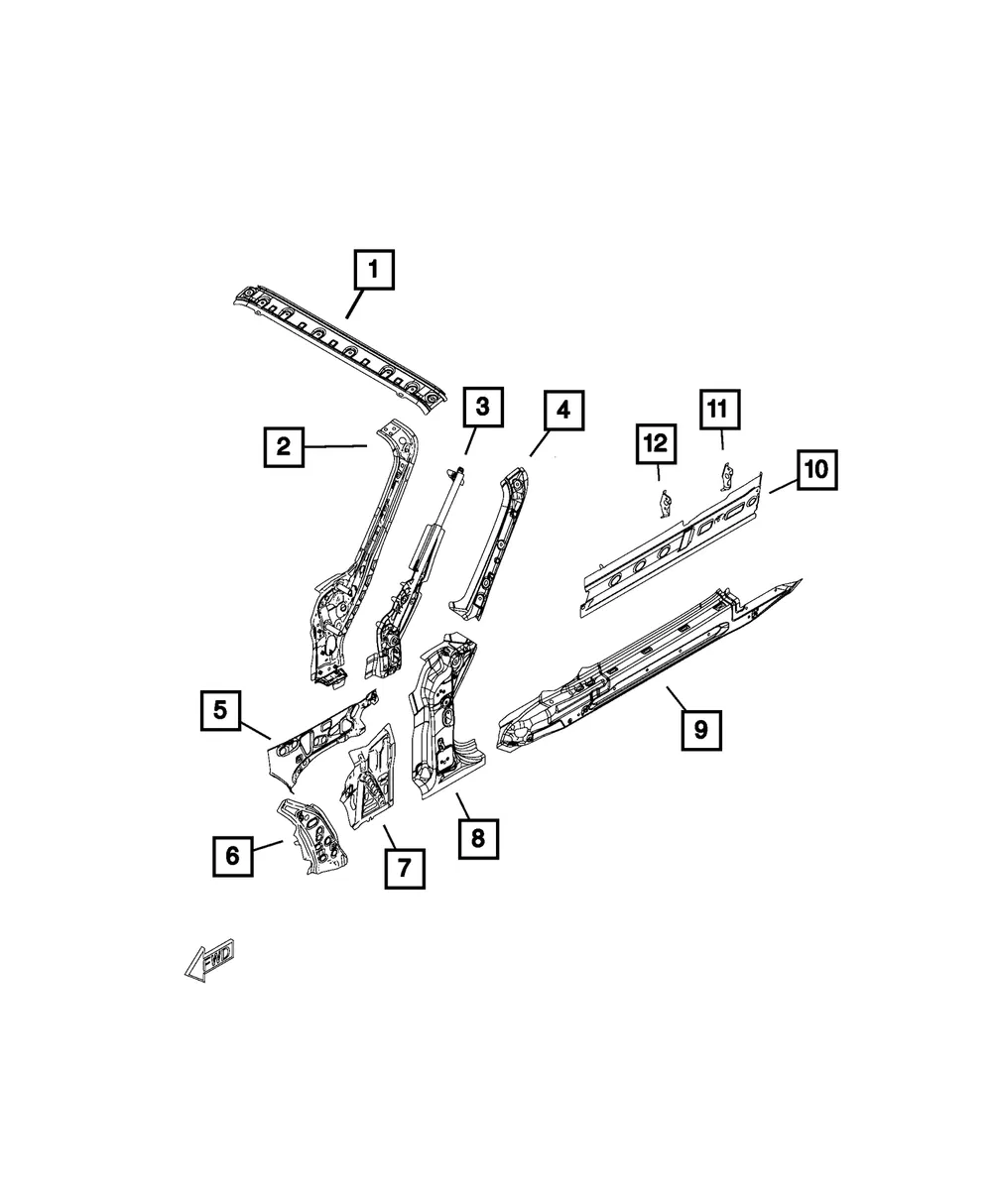 Rocker Reinforced - Driver's Side (LH) - Fiat (68314542aa)