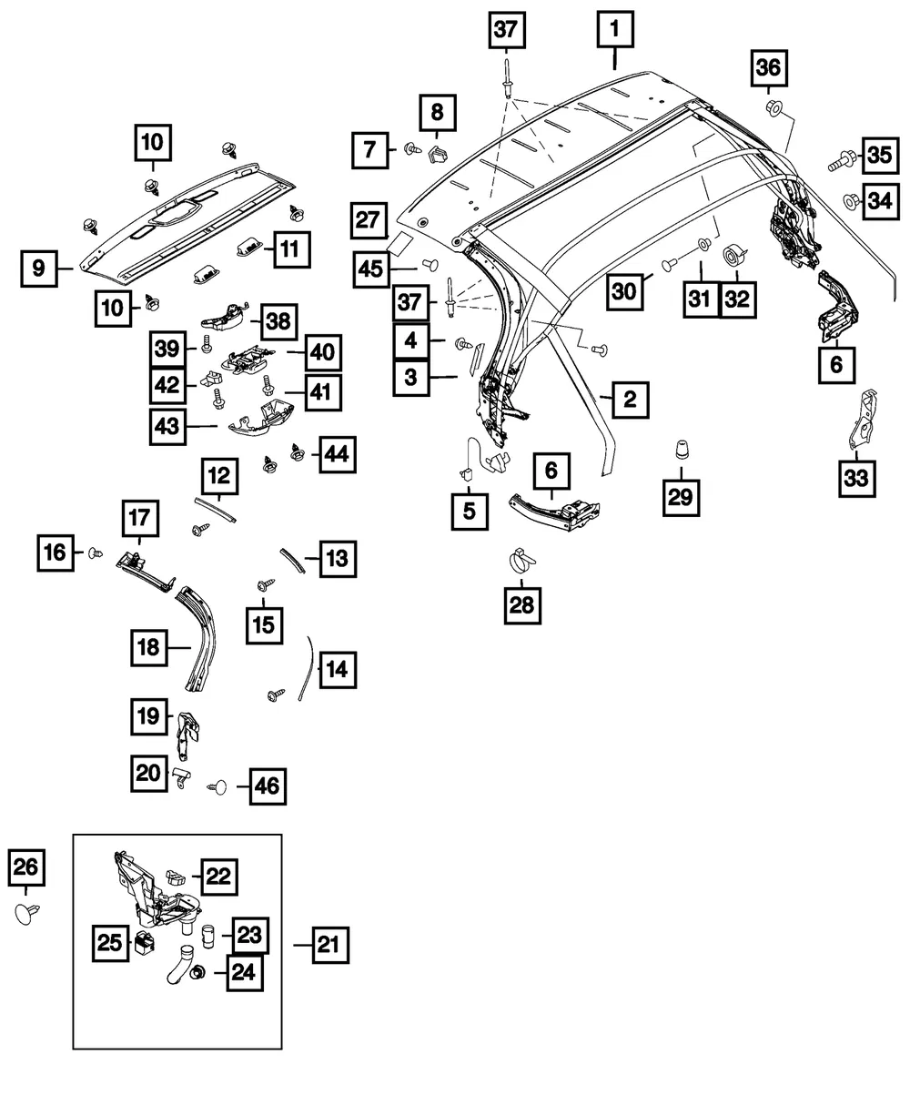 Folding Top Latch - Mopar (68314974AA) - view 9