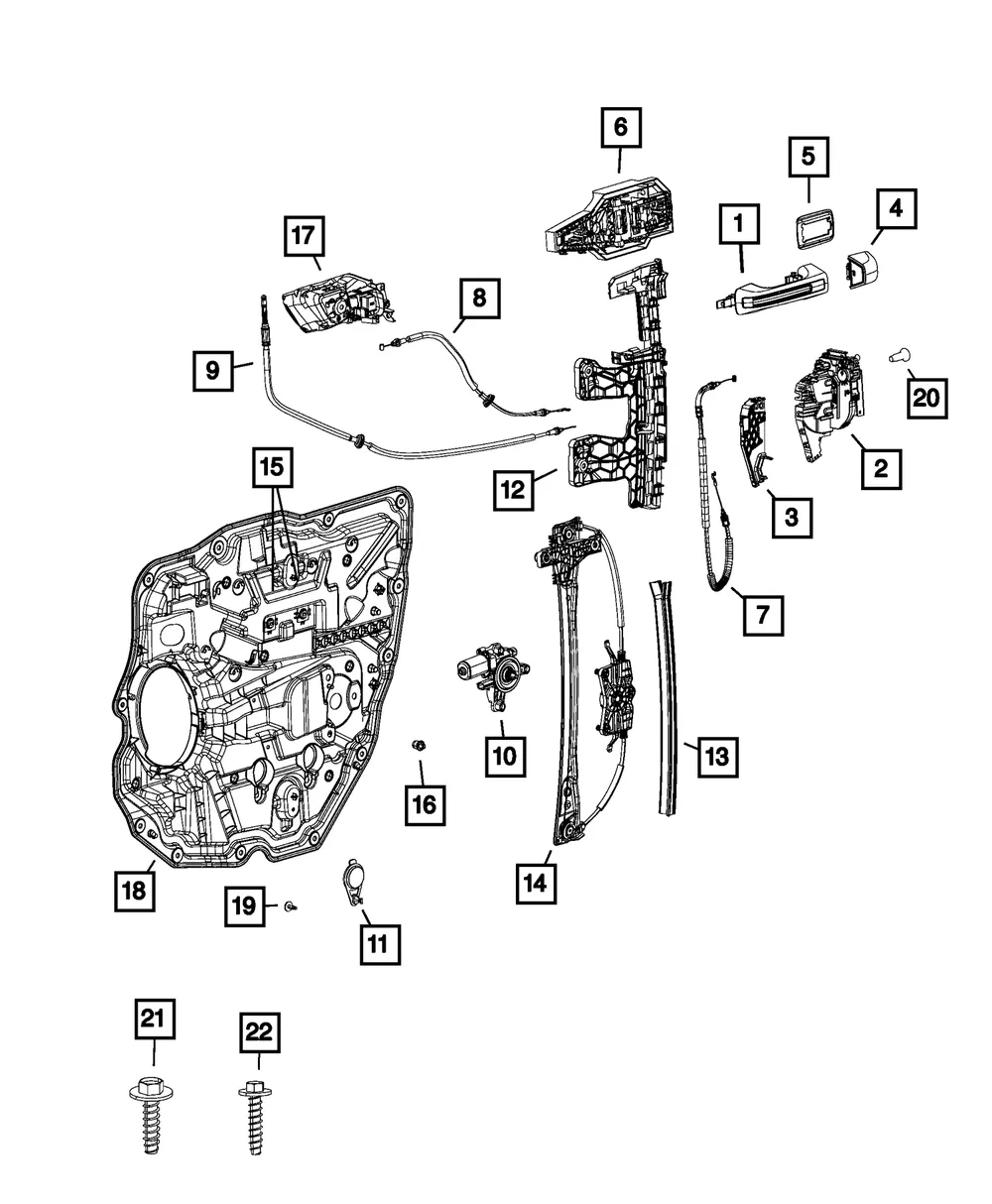 Inside Handle Cable, Right - Mopar (68321306aa)