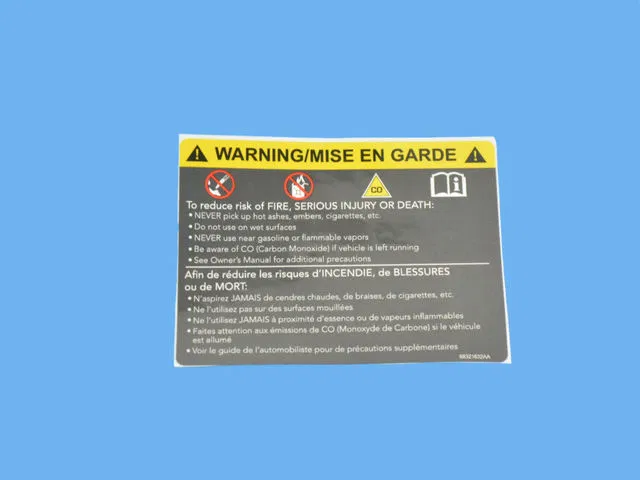 Warning Label - Mopar (68321632AA) - view 3