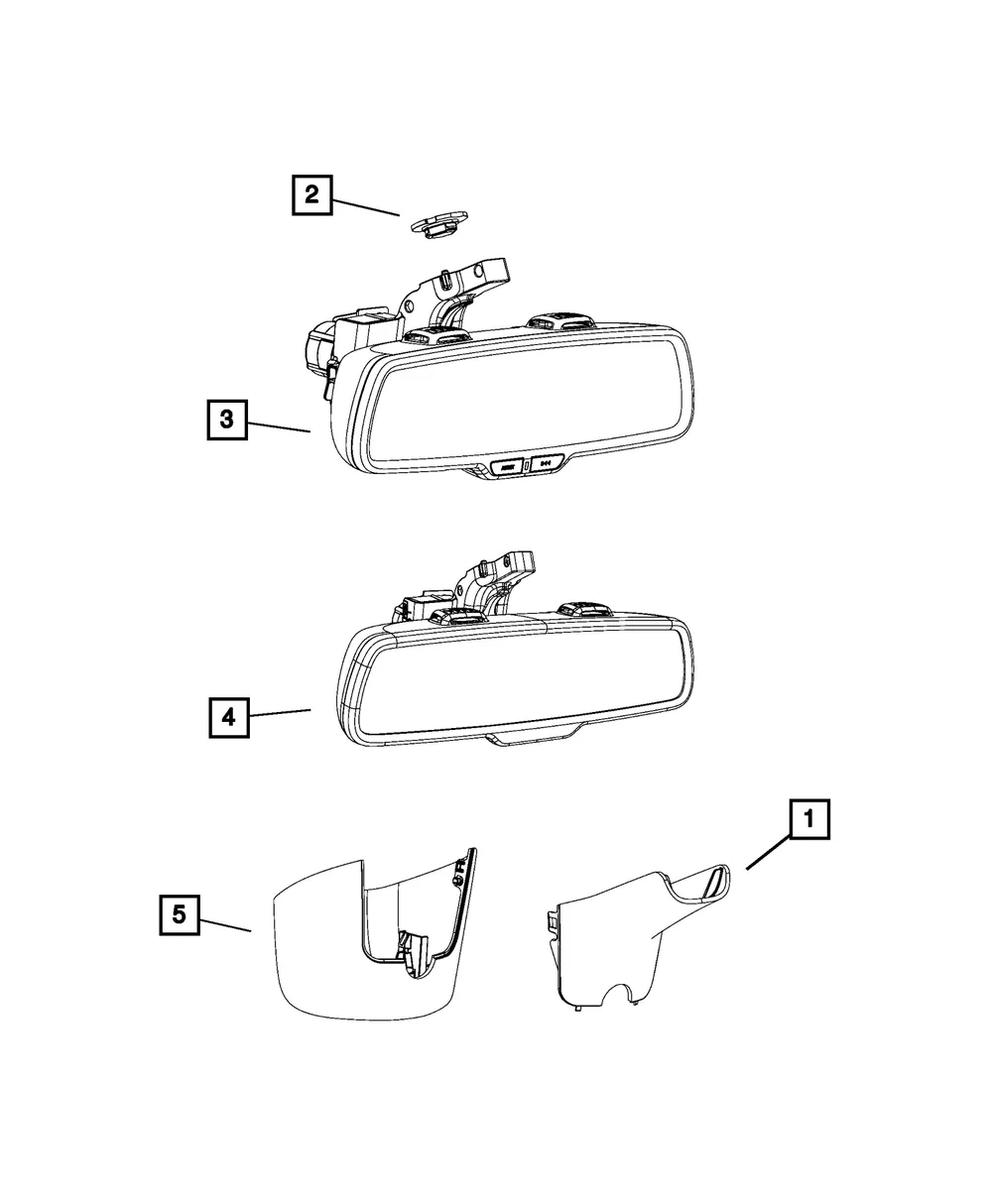 Inside Rear View Mirror - Mopar (68324970aa)