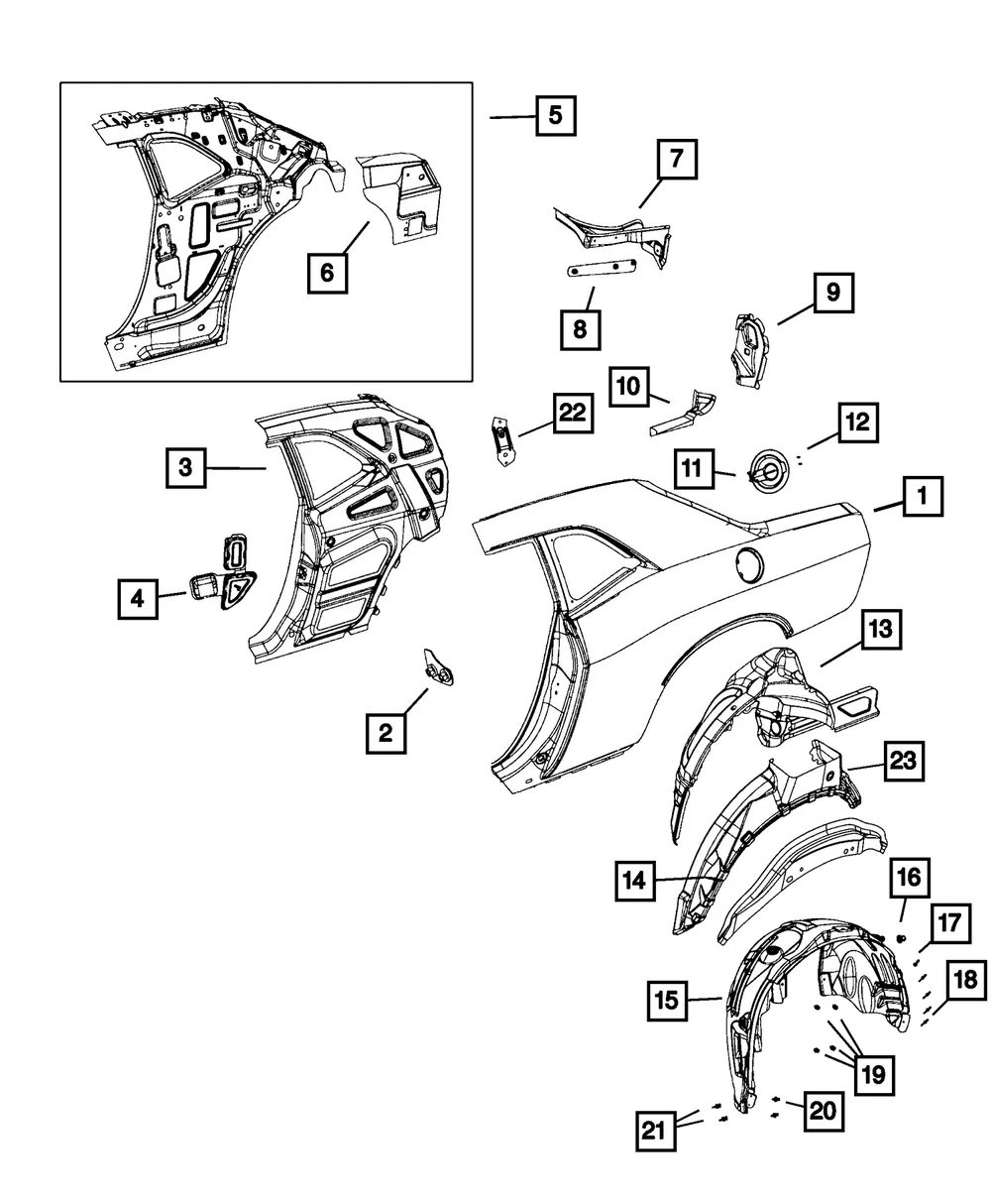 Quarter Panel Extension, Left - Mopar (68328283aa)