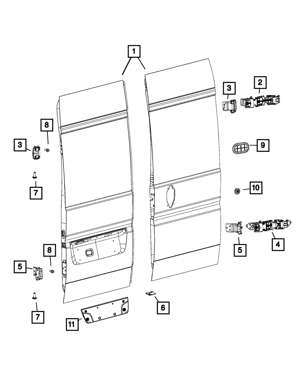 Lower Hinge - Driver's Side (LH) - Mopar (68329062AA)
