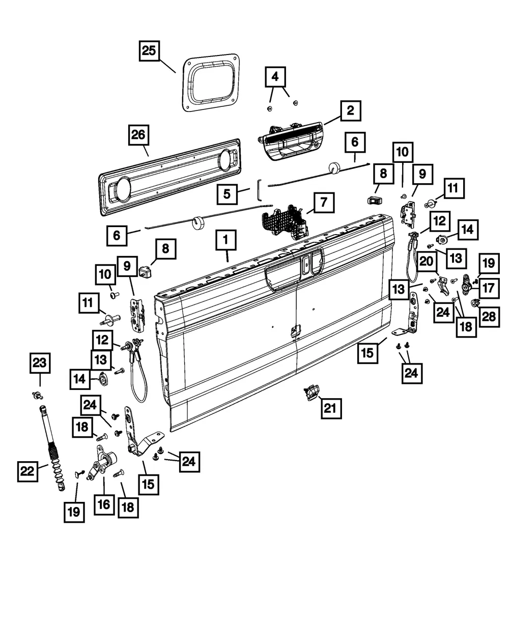 Tailgate Hinge - Mopar (68341648ab) - view 6