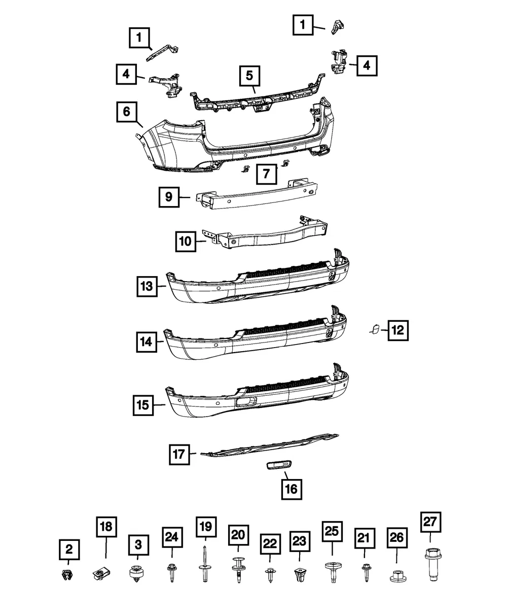 Rear Lower Fascia - Mopar (68352670AB) - view 9
