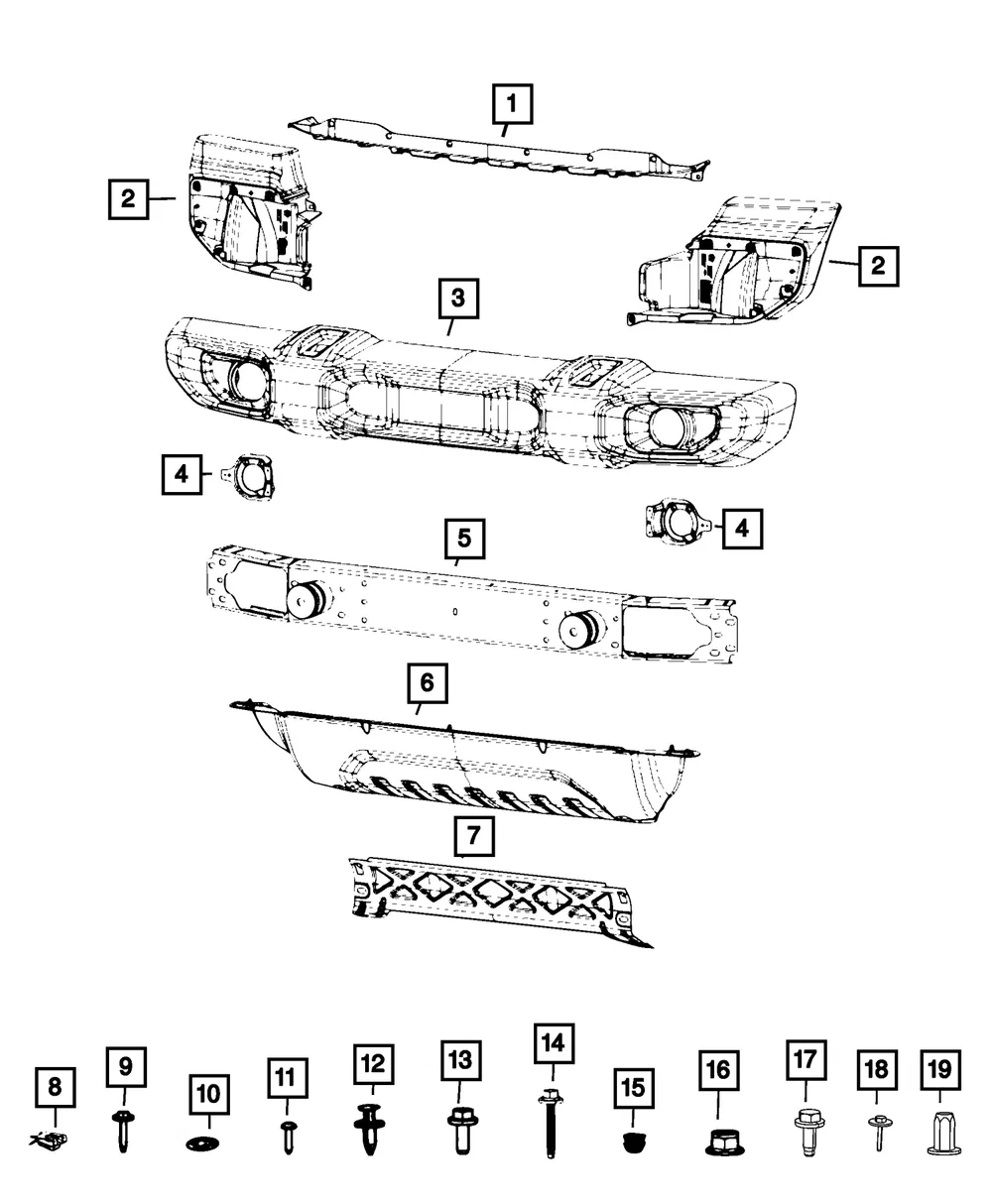 Front Bumper Beam - Mopar (68352789AC) - view 4