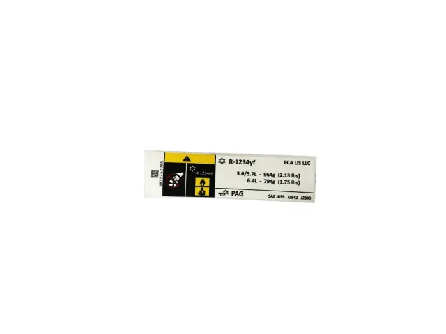 Air Conditioning System Label - Mopar (68357420ab) - view 7