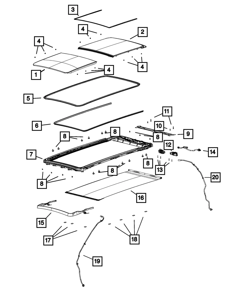 Sunroof Sunshade - Mopar (68357671aa)
